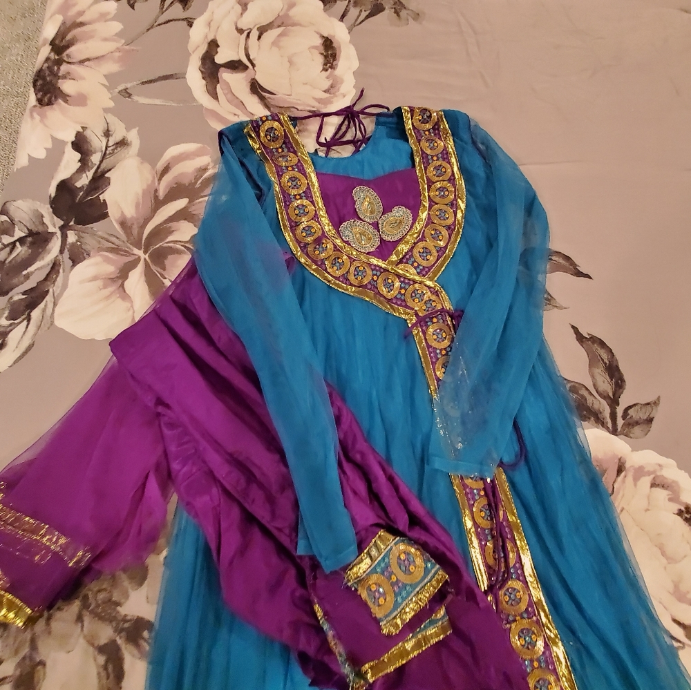 Blue dress 3pc indian outfit